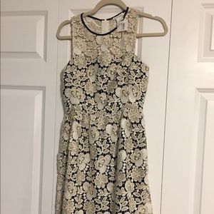 Club Monaco lace overlay navy dress